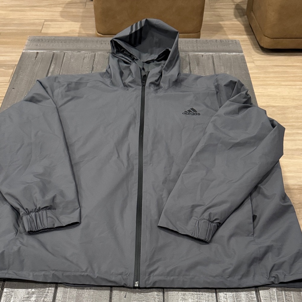 Adidas Men's Dark Gray Windbreaker Jacket